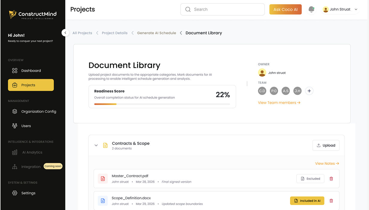 Schedule assessor health score UI